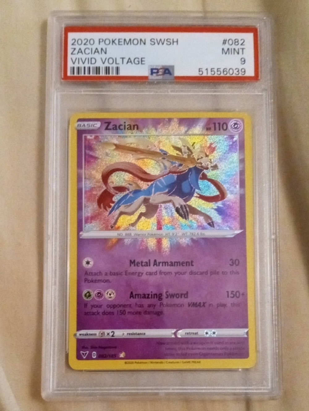 Zacian Vivid Voltage Holo Card - Purple